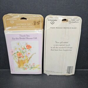 Ambassador Bridal Shower Thank You Cards Purple Floral 32 Count Vintage Hallmark